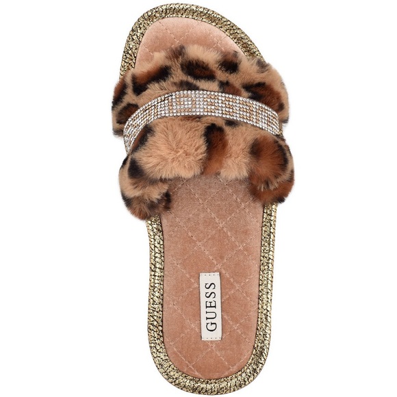 Slippy Faux Furry Furry Rhinestone Slippers 💕NWT💕 - Picture 2 of 6